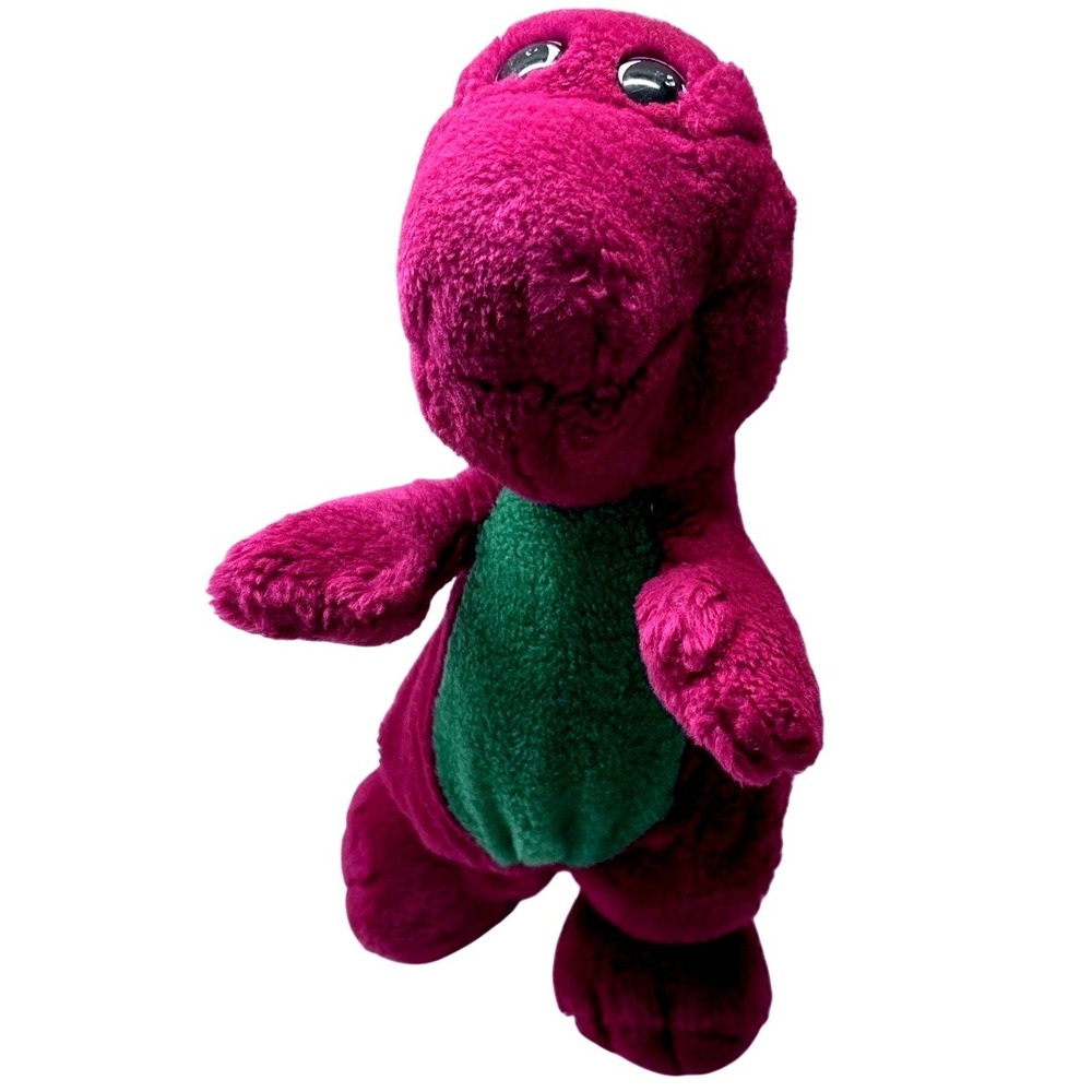 Vintage 1992 Barney the Dinosaur Plush Golden Bear Lyons Group Purple 12 Inch